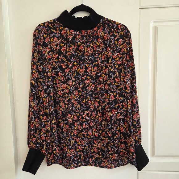 TRISTAN Floral Mock-Neck Blouse | Size L - Picture 1 of 13
